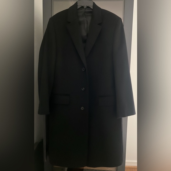 NWOT Men’s Hugo Boss Black Wool & Cashmere Overcoat (Size: M/L)!!! - Picture 5 of 6
